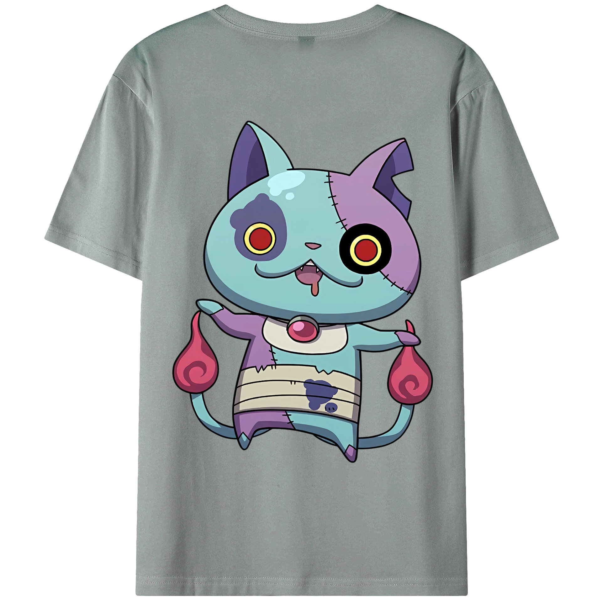 （画像用） 妖怪ウォッチ Yo-kai Watch 綿100％ メンズ半袖Tシャツ（バックプリント） 通気性